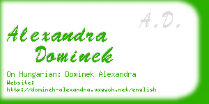 alexandra dominek business card